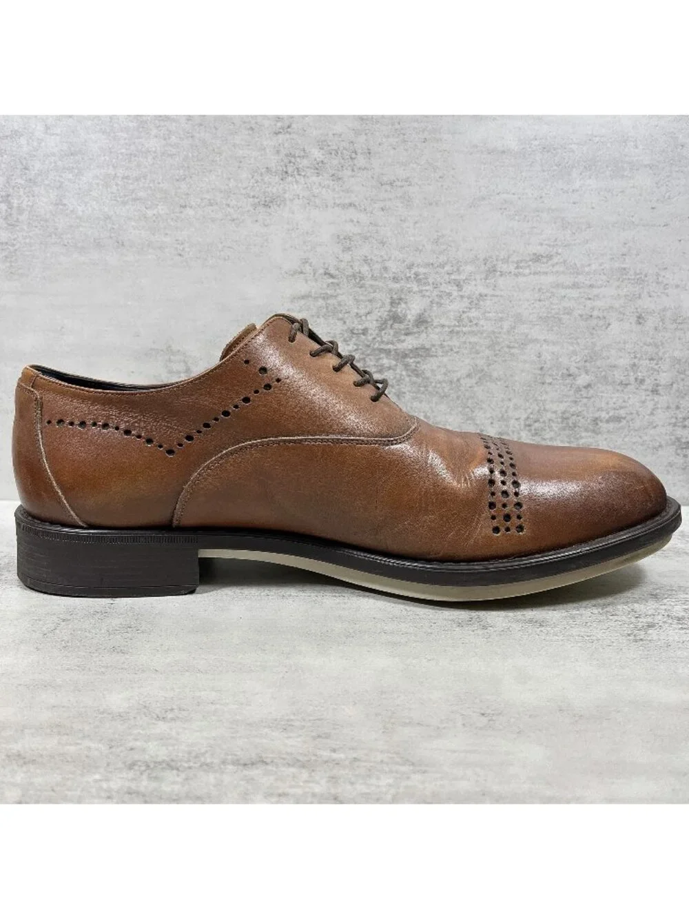 Z Zegna Italy Leather Cap Toe Dress Shoes - Men's Size 11 - Brown